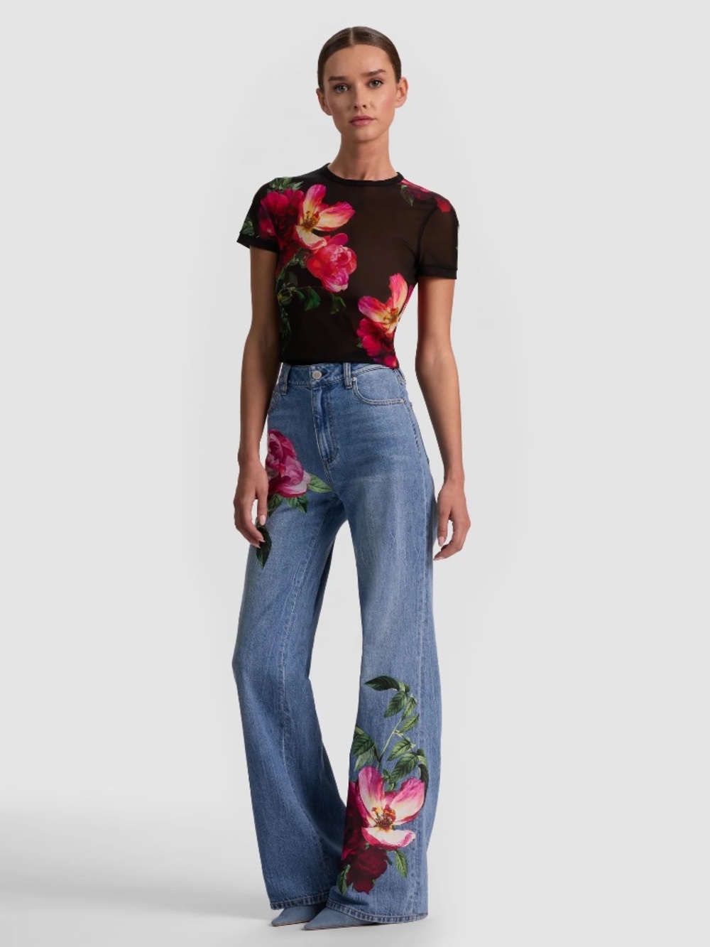 Alice + Olivia Chic Printed Jean Denver Bright size 28 - Picture 4 of 9